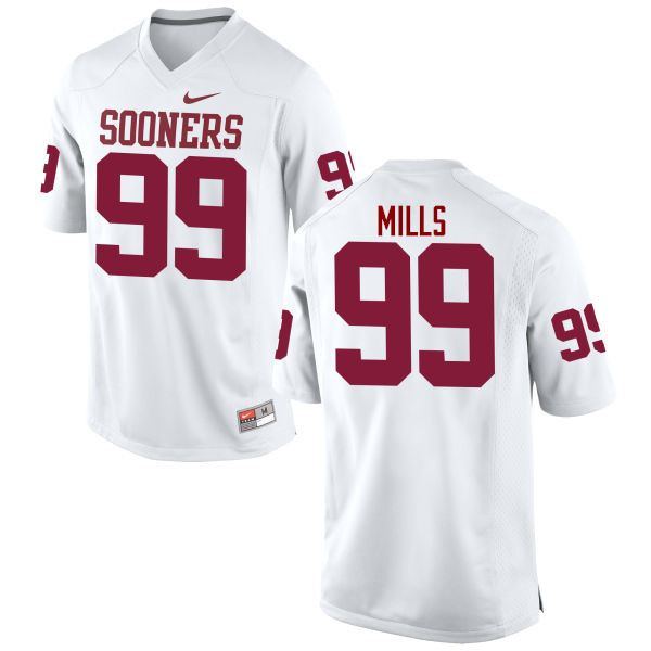 Oklahoma Sooners #99 Nick Mills College Football Jerseys Game-White